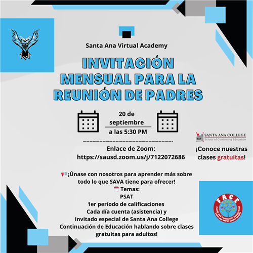 Monthly Parent Meeting (Spanish)